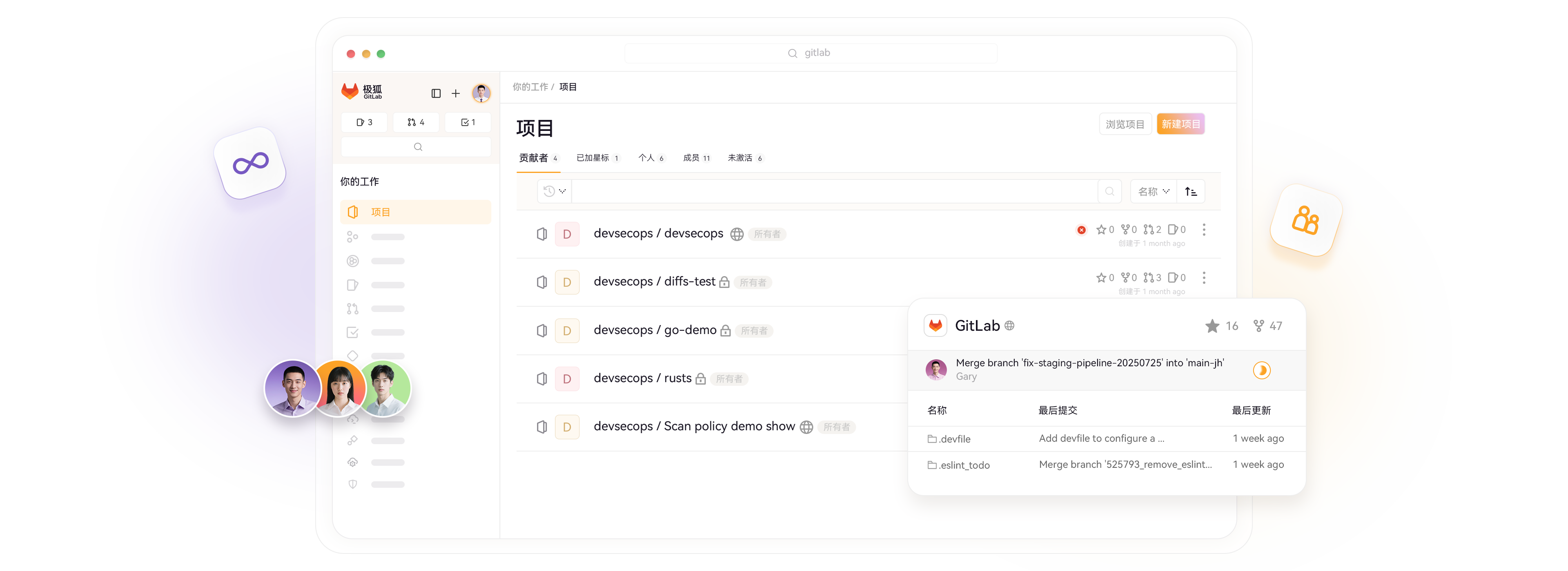 极狐GitLabSaaS 团队版，专为中小研发团队打造的云端 DevOps 平台